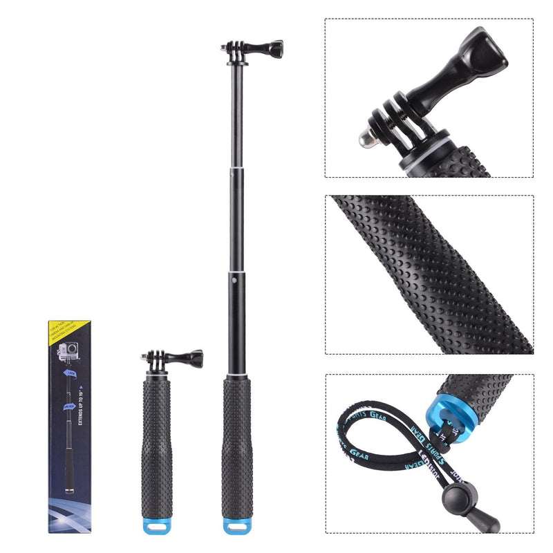 Trehapuva Selfie Stick, 19” Waterproof Extension Hand Grip Adjustable Monopod Pole Compatible with GoPro Hero(2018) Hero 10 9 8 7 6 5 4 3+ 3 Session, AKASO, Xiaomi Yi,SJCAM SJ4000 SJ5000 SJ6000 More