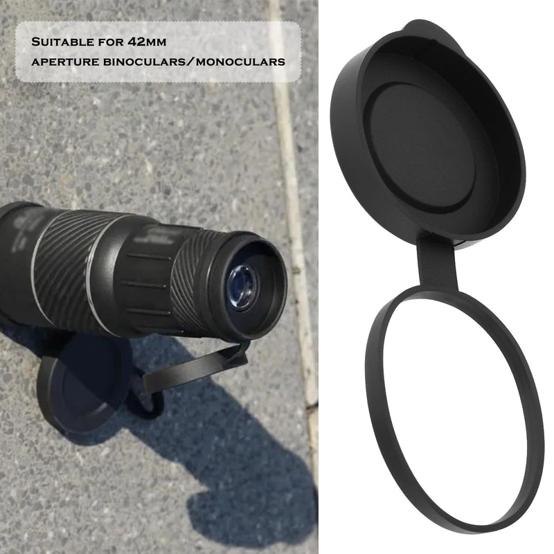 2pcs Rubber Objective Lens Caps Objective Lens Protective Cover Compatible with 8x42 10x42 12x42 Binoculars Monoculars, Black