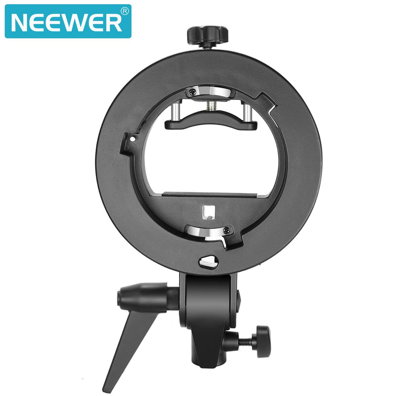 NEEWER S Type Bracket Holder with Bowens Mount for Square Head Flash Speedlite Compatible with Godox AD200Pro NEEWER Z760 NW760 NW700 TT560 Q3, Large Handle, Umbrella Mount, ST-FS