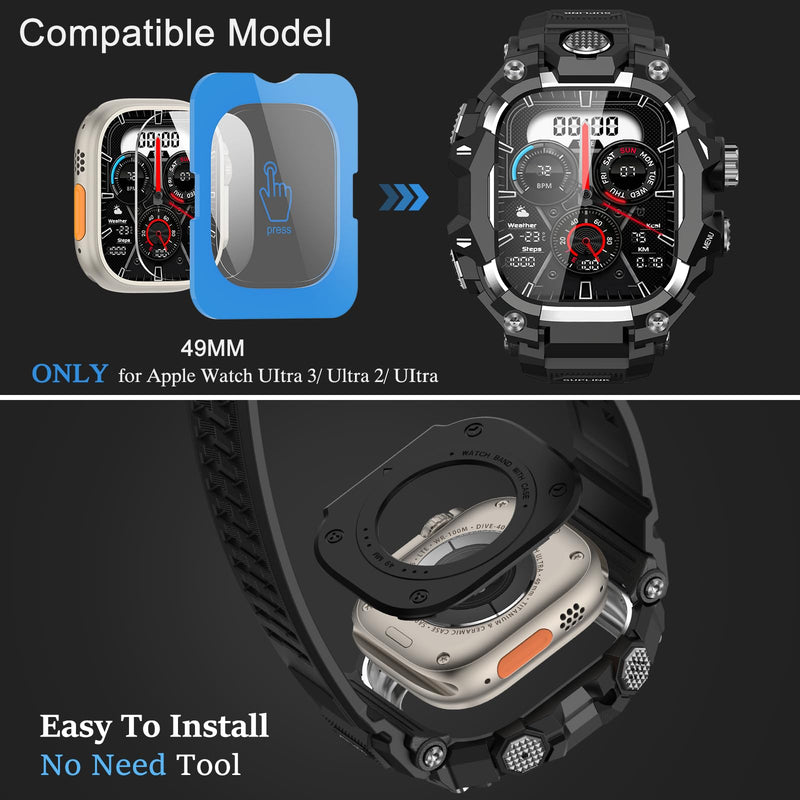 SUPLINK Rugged Case Sport TPU Band and Stainless Steel Case Silicone Band