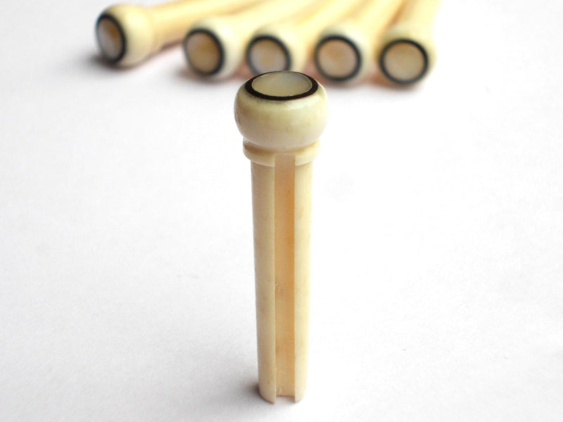 6 pcs (1 set) Real Bone Acoustic Guitar Bridge Pins High Quality