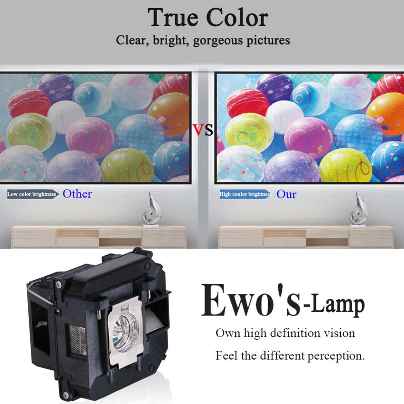 EWO'S Projector Lamp Bulb for Elplp60/v13h010l60 Epson PowerLite 420 425W 905 92 93 95 96W 1835 430 435W 915W D6150 v13h010l61/Elplp61 Replacement Projector Lamp Bulb ELP-LP60