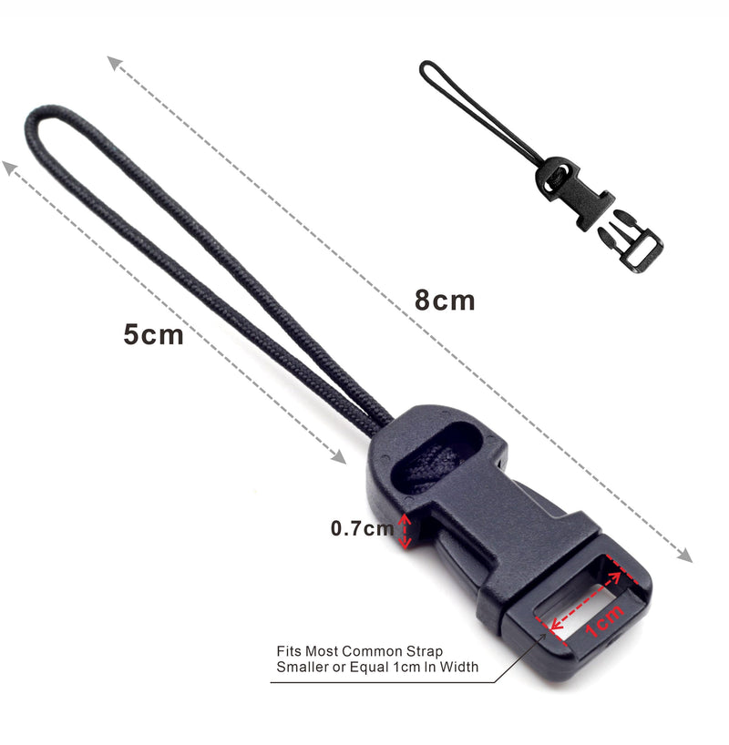 Padwa Lifestyle 4 Pcs Black Quick Release Camera Strap QD Loops Connector Adapter - Camera Quick Release Clip Compatible for All Compact Digital Cameras,Binoculars, Drone Remote Control and USB Stick