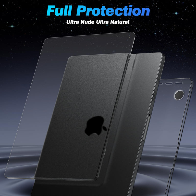 [AUSTRALIA] - EooCoo [Ultra Thin Armor] Case Compatible with MacBook Pro 14 inch 2024-2021 M3 M2 M1 A2918 A2992 A2779 A2442, [100% Match Space Black] [Anti-Fingerprint] Hard Shell&Keyboard Skin, Space Black Clear 