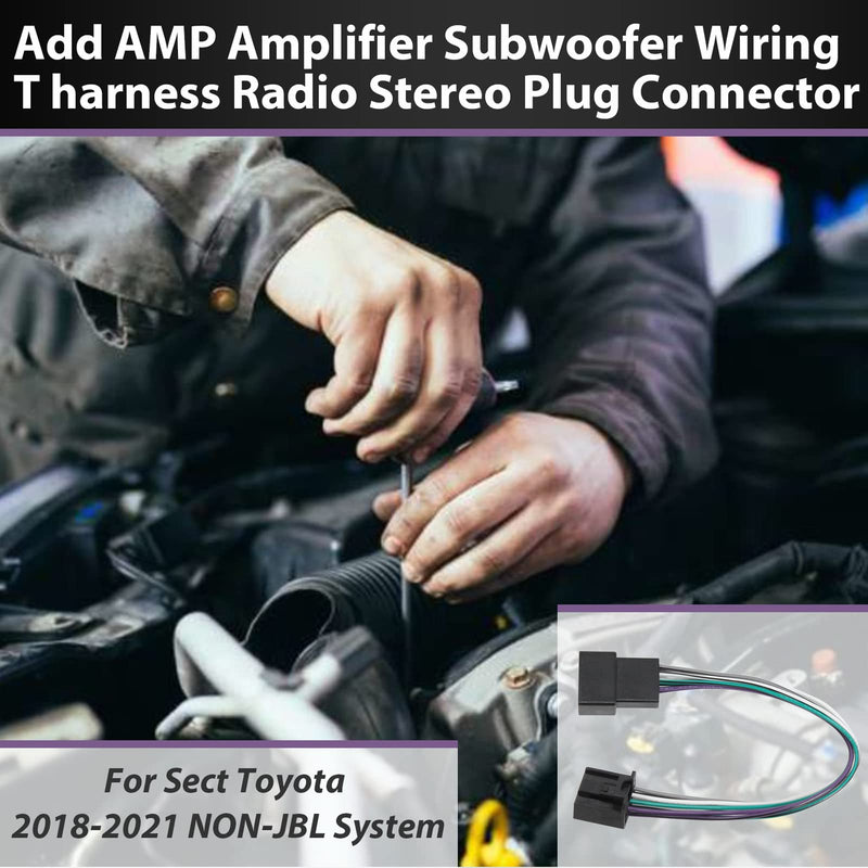 RED WOLF Add AMP Amplifier Subwoofer Speaker Wiring T-Harness Radio Stereo Plug Connector Compatible with Toyota 2018-2022 Camry RAV4 Tacoma Corolla Non-JBL System