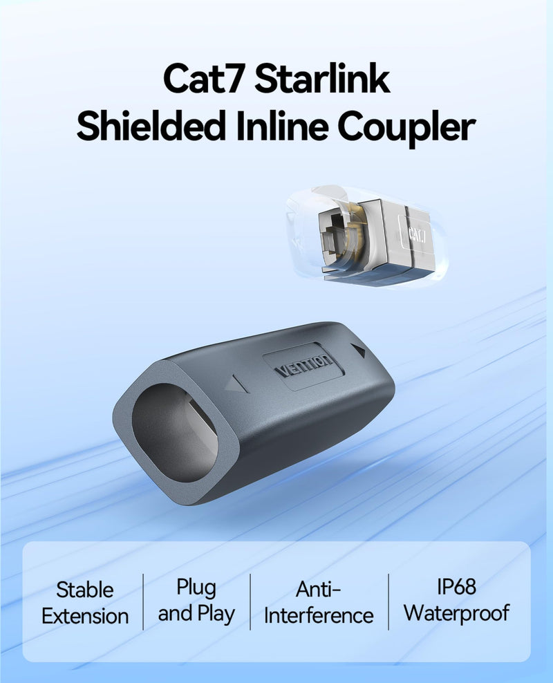 VENTION Starlink Gen 3 Complete Extension Kit: 135ft High-Speed Waterproof Ethernet Cable & IP68 Cable Coupler for Starlink V3/Mini