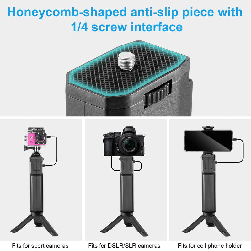 [AUSTRALIA] - FOMITO VB-38W Charging Grip for Camera & Phone 6000mAh Battery 18W Fast Charging One-Handed Stabilizer with 1/4" Screw Honeycomb Anti-Slip & Ergonomic Design 