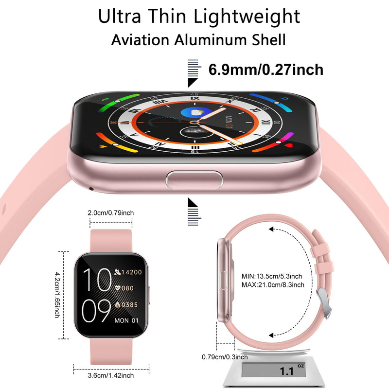 Ultra-Thin Aluminum Smart Watches for Wome (A-Rose Gold) A-Rose Gold