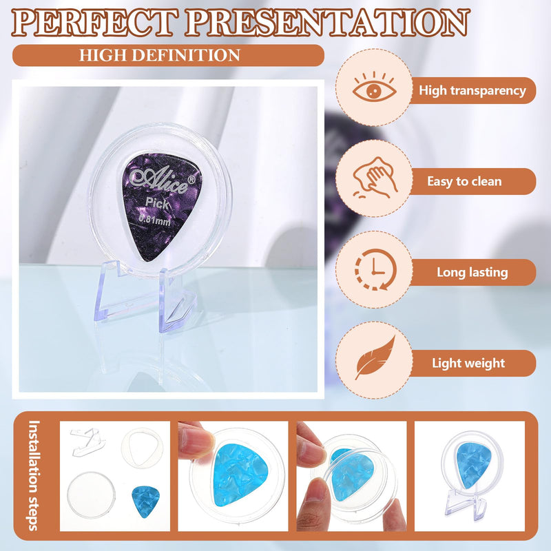 2 Pcs Acrylic Guitar Pick Display Box Guitar Pick Holder Guitar Pick Display Guitar Pick Case for Any Collectable Guitar Pick Decoration (Clear) Clear 2