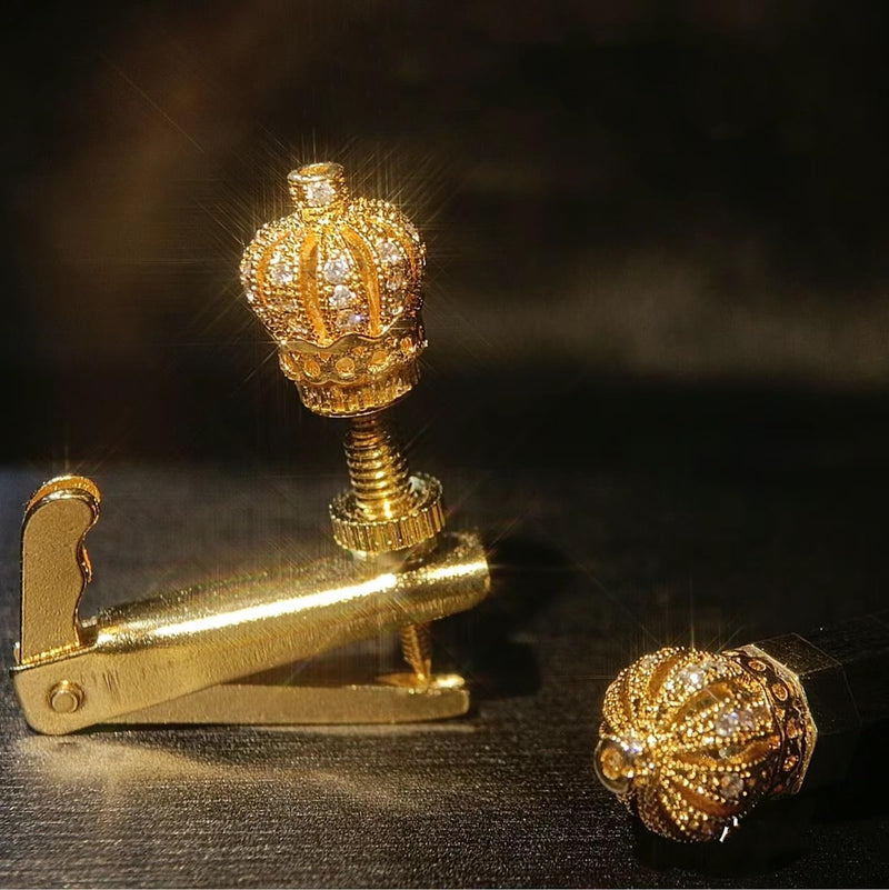 Handmade Creative Violin Fine Tuning Violin Tuners Violin Screw Violin String Adjusters for 3/4 4/4 Violins (1GOLDEN) 01-Golden Crown