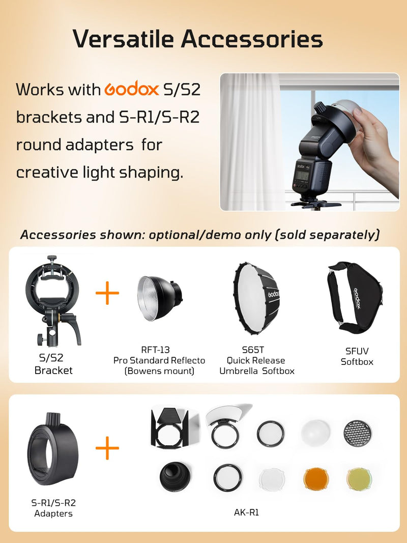 Godox TT520III Camera Flash with 433MHz Wireless Triggering - 33 GN, 16 Channels, Adjustable Flash Head, Multiple Modes & Accessories - Compatible with Canon, Nikon, Sony, Fujifilm, Olympus and More Godox TT520III