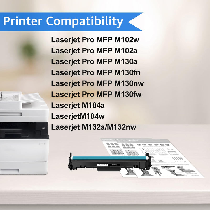 Compatible CF219A Drum Unit Replacement for HP 19A Drum for Laserjet Pro M130fw M130nw M130fn M130a M102w M102a Printer (Black,1 Pack)