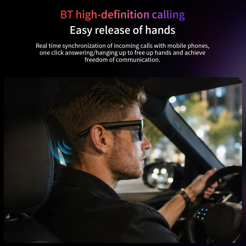 AI Smart Glasses 8MP HD Camera, with 6-Axis EIS Stabilization Video Recording, Real Time Translation, 4K Glasses Object Recognition, Voice Assistant, Dual Mic Open-Ear Speakers for Women Men(2 lenses)
