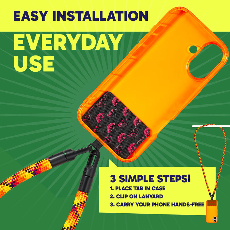 SteepLab Highlighter Case + Freehand Crossbody Lanyard Bundle for iPhone 17 - Hands-Free Carry with Bold Color Protection - Solar Static