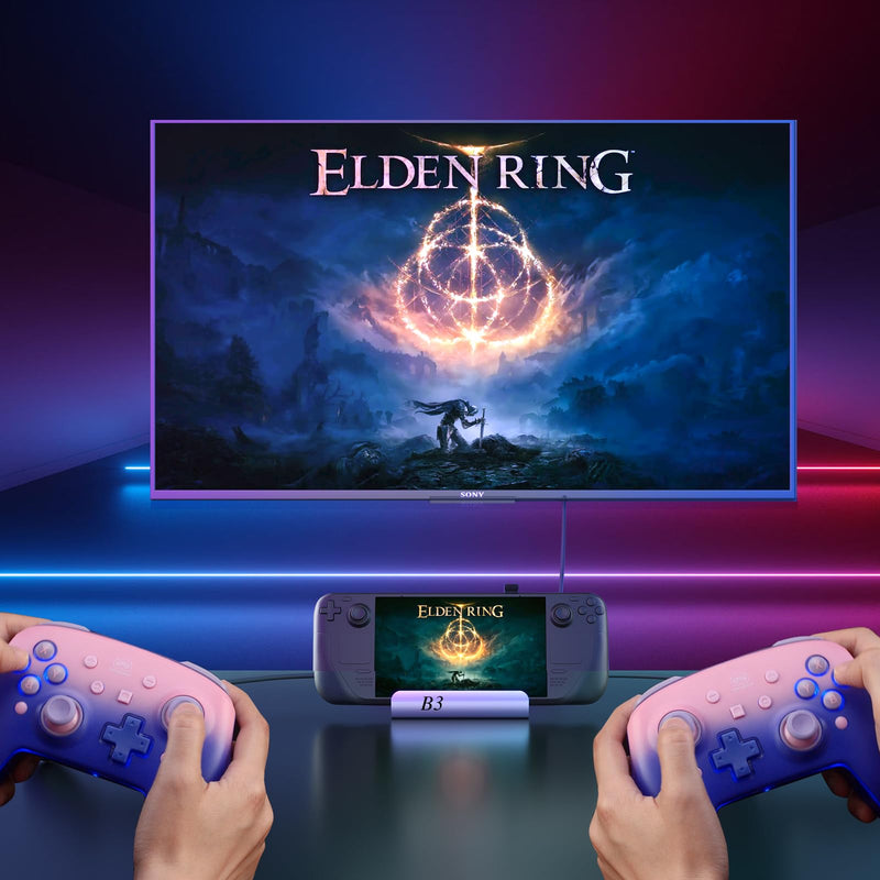 Docking Station for Steam Deck ROG Ally, 6 in 1 Stream Deck Dock with HDMI 2.0 4K@60Hz, 1000Mbps Gigabit Ethernet, 3 USB-A 3.0 and Full Speed Charging USB-C Port Compatible with Valve Steam Deck