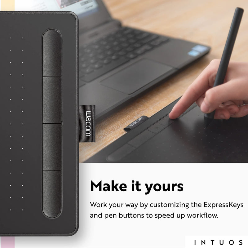 Wacom Intuos Small Graphics Drawing Tablet, Includes Training & Software & JBL Tune 510BT: Wireless On-Ear Headphones with Purebass Sound - Black