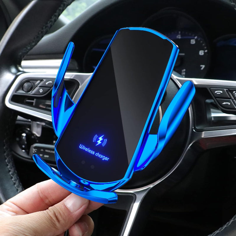 Wireless Car Charger Mount Automotive Electric Induction 15W Wireless Charger Car Auto Clamping Car Phone Holder Mount Wireless Charging Mount Vent Phone Holde Compatible with Android (Silver) Silver
