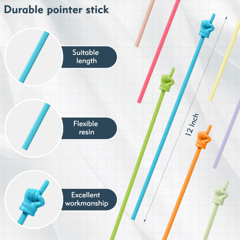 10 Pcs Pointer Stick for Classroom, Cute Teacher Pointer Stick, Colorful Finger Pointer Stick, Finger Pointers for Kids Reading, Teacher Must Haves Supplies