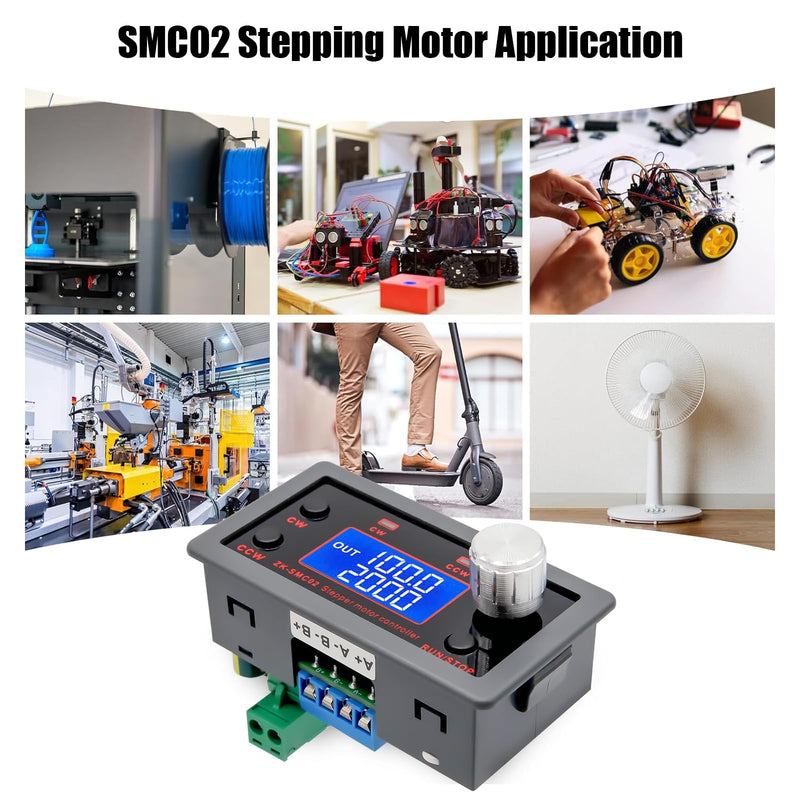 Stepper Motor Driver for NEMA 17 Binghe SMC02 Stepper Motor Driver Controller Stepper Motor with Display Forward/Reverse Stepper Motor Driver Control PLC Serial Communication for NEMA 17 23 Moto