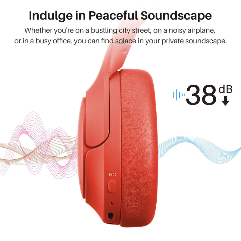 TOZO HT2 Hybrid Active Noise Cancelling Headphones, Wireless Over Ear Bluetooth Headphones, + HT2 Replacement Ear Pads