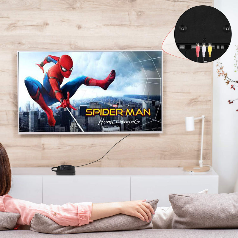 HDMI to RCA, HDMI to AV Converter, HDMI to Older TV Video Audio Converter Adapter for Apple TV, Roku, Fire Stick, Xiaomi Mi Box ect -Black