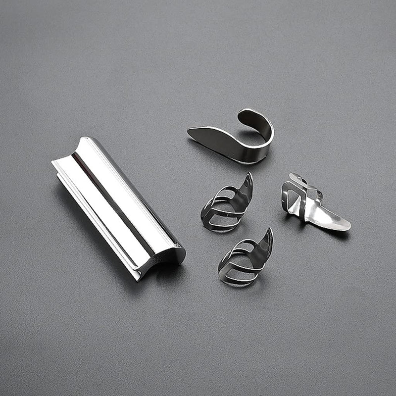 Alnicov Guitar Slide Steel Stainless Tone Bar for Hawaiian Guitar Lap Steel Guitar, Electric Guitar with Metal Thumb Finger Picks Plectrums?Chrome