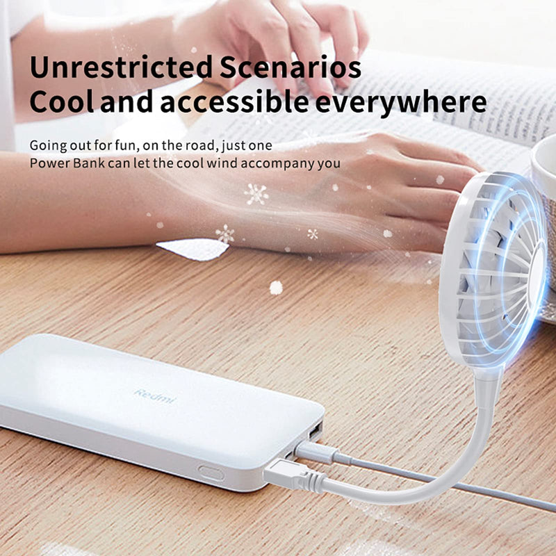 USB Fan, Mini Portable Fan for 360° Rotation, Small Personal Fan for Home Office, Desk Fan Compatible with All USB Outputs such as Laptop/Power Bank/Plug, Pocket Fan for Travel Commute(No switch)
