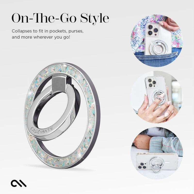 Case-Mate Magnetic Phone Grip and Phone Ring Holder - Magnetic iPhone Holder - Removable MagSafe iPhone Accessories - Rotatable Kickstand for iPhone 15 Pro Max/ 14 Pro Max/ 13 Pro Max -Twinkle Diamond Twinkle Diamond