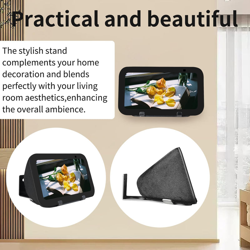 shinar Metal Wall Mount ONLY for Echo Show 5 3rd Gen Wall bracket wall stand for Show 5 with Wiremanagement with Accessories Bracket Shelf (Black) Black