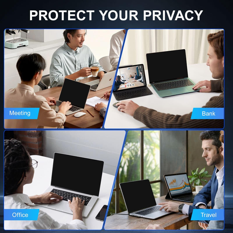 2Pack Magnetic 16 Inch Laptop Privacy Screen 16:10 Aspect Ratio, Removable Anti-Blue/Glare Protector Film, Anti Spy Desktop Security Private Filter 16in 16inch 2pcs Beige