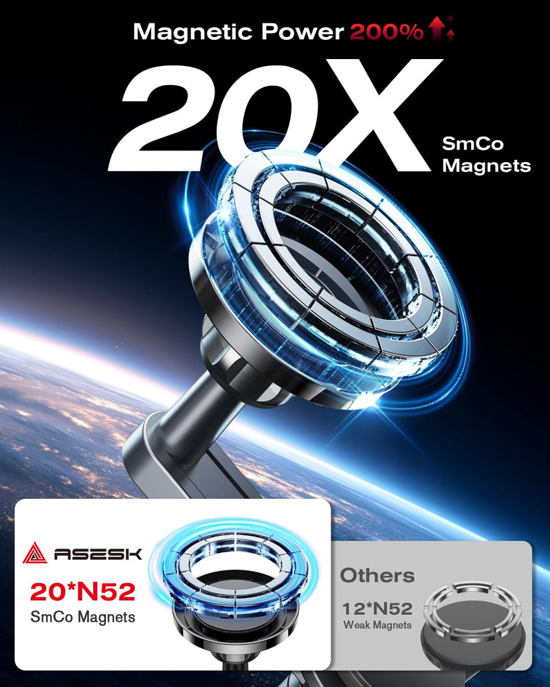 360° Adjustable Magnetic Phone Holder for Toyota Corolla/Corolla Cross 2019-2026 8/10.5 Inch, Screen-Friendly for Magnetic Car Dash Phone Holder