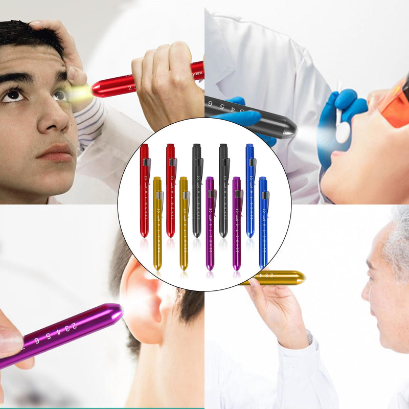Pack of 10 Diagnostic Light Pupil Light Medicine: Pen Lights for Nurses Reusable LED Pen Lamp with Pocket Clip Pupil Light Emergency Service for Nurses Doctors
