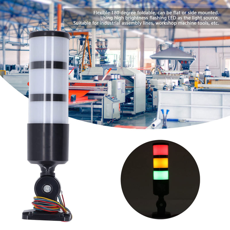 Signal column, red, yellow, green, 3-ply, 12 24 V DC, flashing stacking light, bright LED light for machines