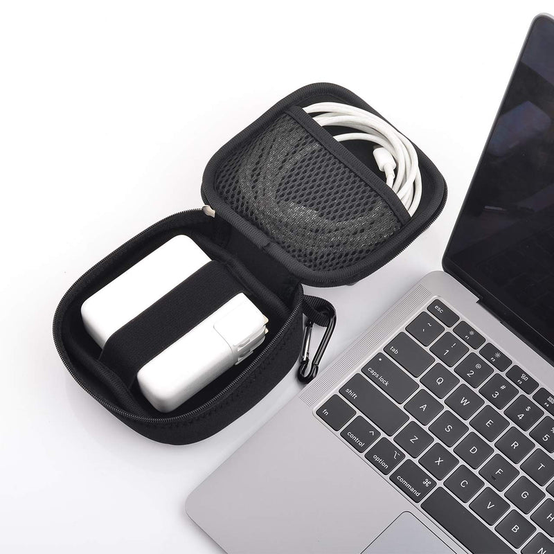 CM Small Travel Carrying Storage Organizer Bag Case Pouch Compatible with MagSafe Power Adapter, Laptop Accessories Cables, Cords, USB Drives, Earphones
