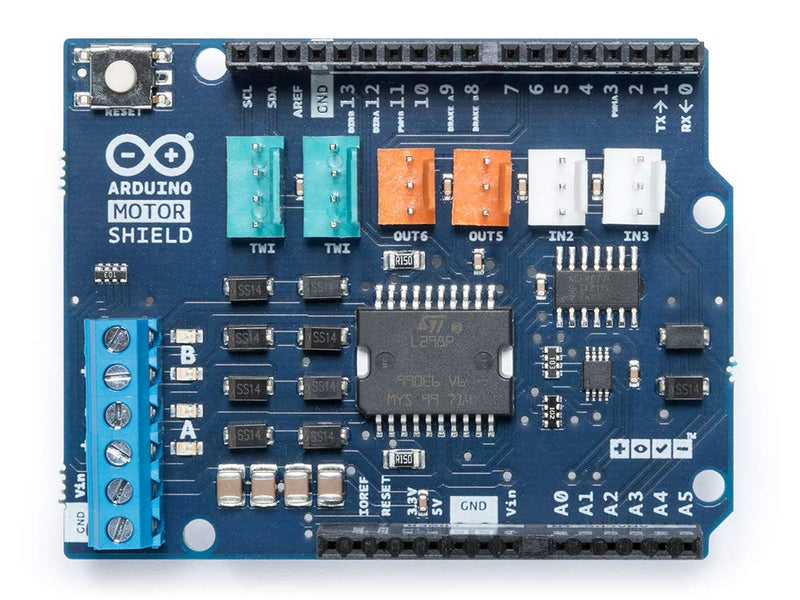 Arduino Motor Shield REV3 [A000079] –Motor Control for Arduino, 4 DC Motors, 2 Stepper Motors, 1.2A per Motor, Integrated Power Supply, Compatible with Arduino IDE for Robotics and Automation Projects