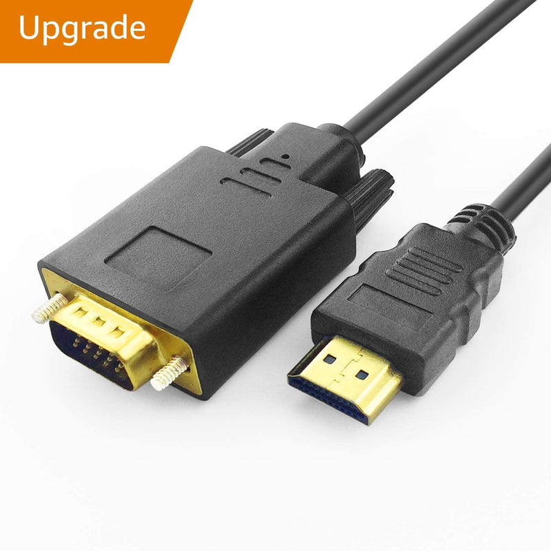 PeoTRIOL HDMI to VGA Cable, 1080P HDMI Male to VGA Male M/M Video Converter Cord VGA Adapter Compatible w/ HDMI Desktop, Laptop, DVD to 15 Pin D-SUB VGA HDTV Monitor Projector - 6Feet 6 Feet