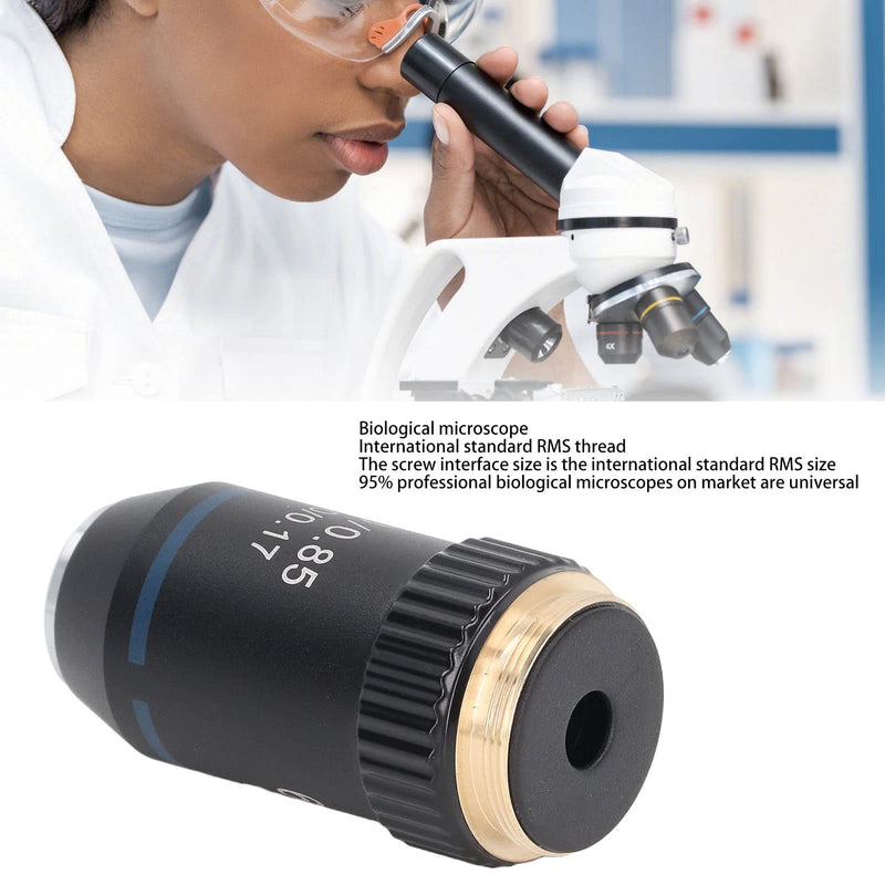 [AUSTRALIA] - Garosa 60X Achromatic Microscope Objective Lens High Light Transmittance 20.2mm Interface 45mm Parfocal Distance Brass for Biology Applications 