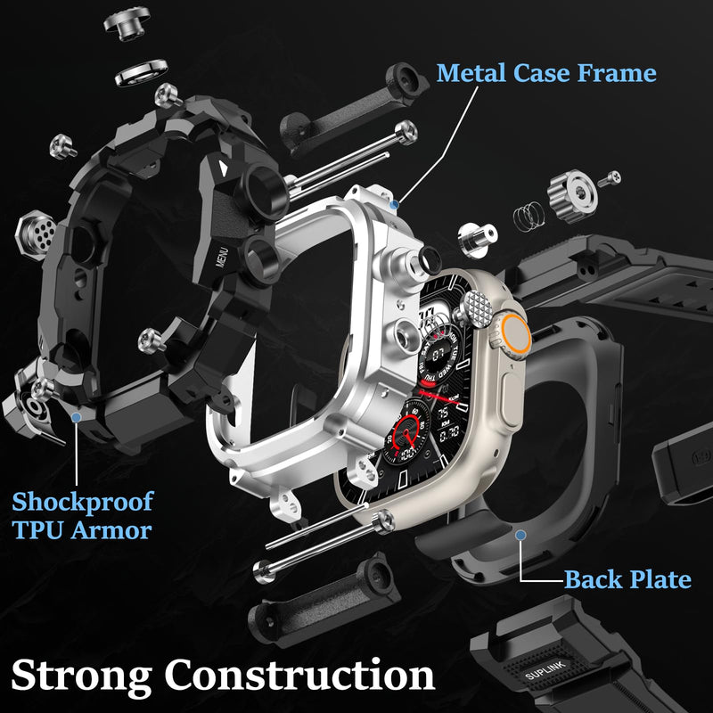 SUPLINK Rugged Case Sport TPU Band and Stainless Steel Case Silicone Band