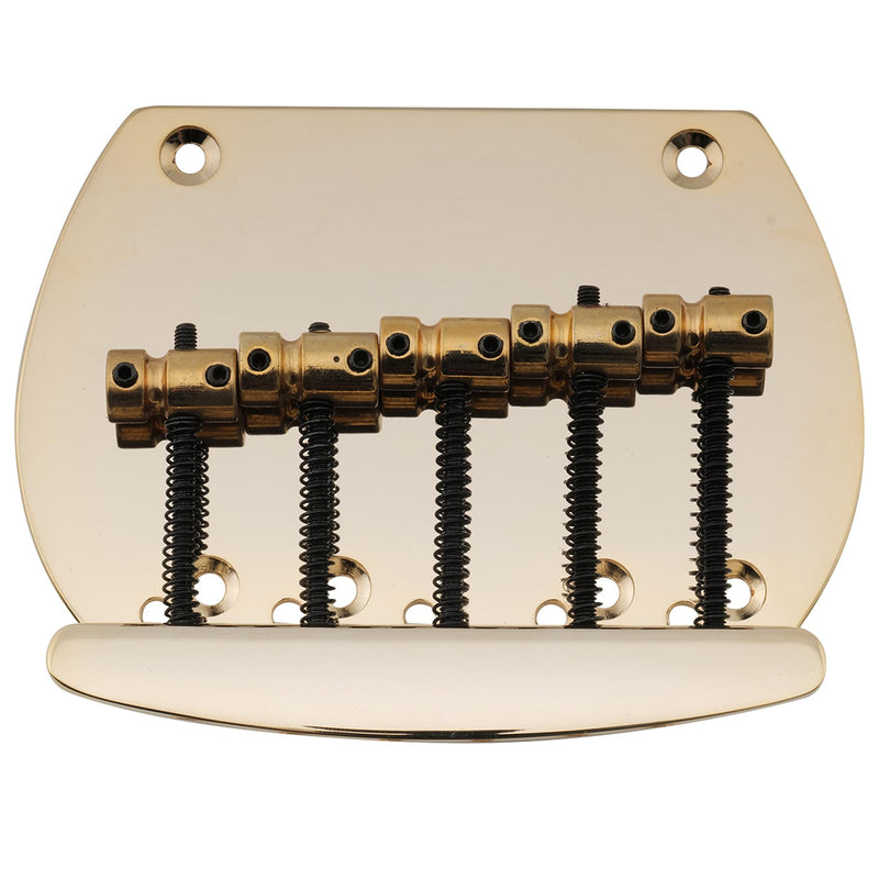 Musiclily Pro 16mm Steel 5-String Bass Bridge for Musicman Style Bass, Gold