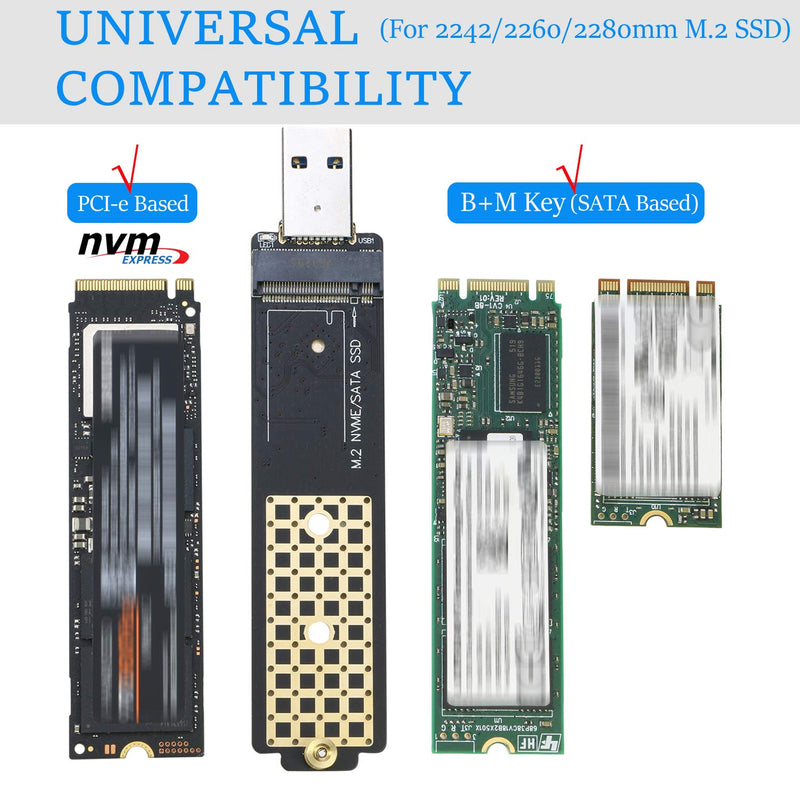 RIITOP M.2 to USB Adapter + M.2 Docking for Both M.2 NVMe SSD & SATA Based SSD