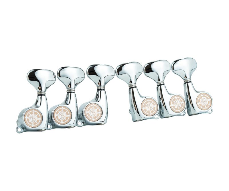 [AUSTRALIA] - Guyker Guitar Machine Heads (3L + 3R) – 1:21 Sealed Tuning Key Pegs Tuners Set Replacement for ST TL SG Style Electric or Acoustic Guitars – Chrome 