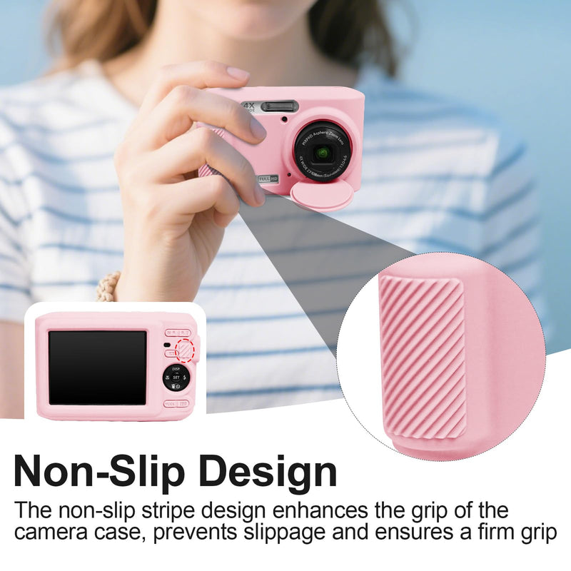 [AUSTRALIA] - Easy Hood Case for Kodak PIXPRO FZ45, Soft Silicone Camera Case with Removable Lens Cover, Lightweight Protective Cover Sleeve, Custom Fit FZ45 Camera (Pink) Pink 