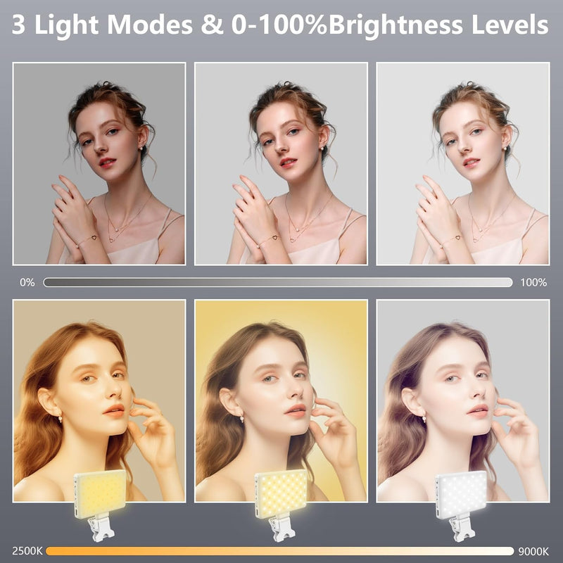 80 LED Selfie Light for iPhone,figifidia protable Phone Light with 3 Lights Modes,2500-9000K Brightness CRI95+ Power Panel Fill Light for Phone/Laptop/Tablet/tiktok Makeup, Video Conference