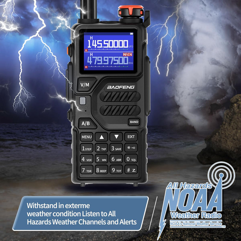 BAOFENG Radio K5PLUS Ham Radio Handheld UV-K5 Walkie Talkies Long Range Two Way Radio,GMRS Radio with Copy Frequency,AM,USB-C Charging for Hunting Survival Gear