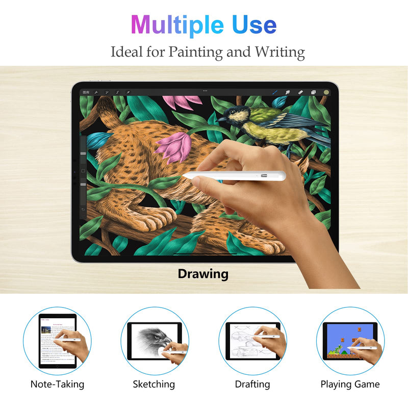 Stylus Pen for iPad with Palm Rejection, Active Pencil for (2018-2022) Apple iPad Pro (11/12.9 Inch), iPad Air 3rd/4th/5th Gen, iPad 9th/8th/7th/6th Gen, iPad Mini 5th/6th Generation