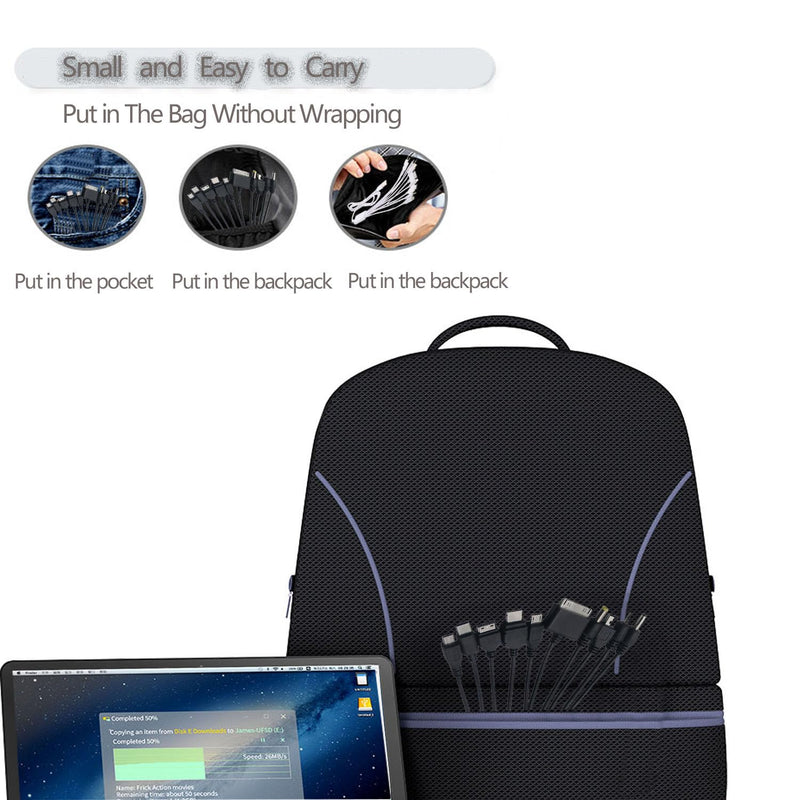 10 in 1 Universal Multifunctional Charging Cable for Many Adapters Compatible with Samsung LG Huawei ZTE and Sony Ericsson Nokia PSP, USB Charging Cable Fit Cell Mobile Phone Black