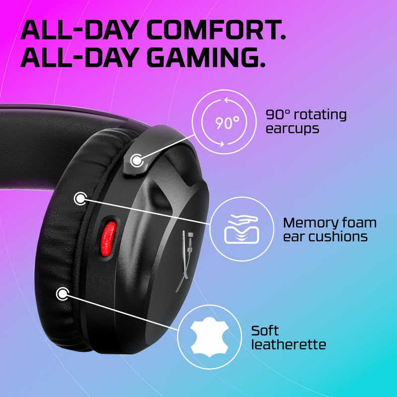 HyperX Cloud Stinger 2 – Gaming Headset, DTS Headphone:X Spatial Audio, Lightweight Over-Ear Headset with mic, Swivel-to-Mute Function, 50mm Drivers, PC Compatible, Black Wired