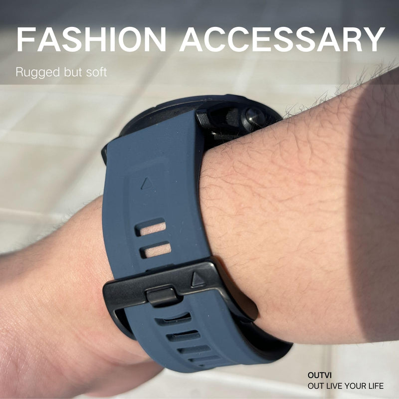 26mm watch band for garmin fenix 5x 6x 7x 3 hr quickfit 26 watch band for garmin women men silicone Purple and Dark Blue Bundle