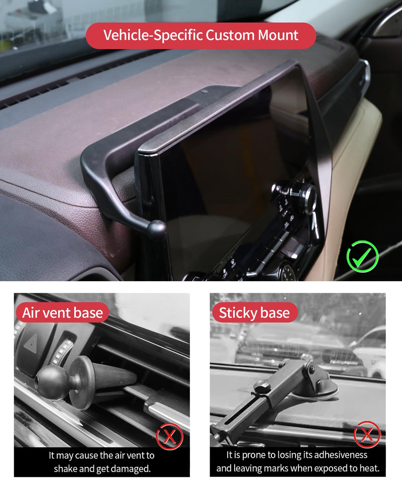 Auto Clamp Car Phone Holder for Toyota Highlander 2020-2026, 8/12.3" Screen | Universal Mechanical Clip Cell Phone Mount Accessories Fit iPhone Android,Automobile Cradle GPS Dashboard Navigation Bracket Dashboard-mounted 8/12.3-inch for 20-26 Highlander
