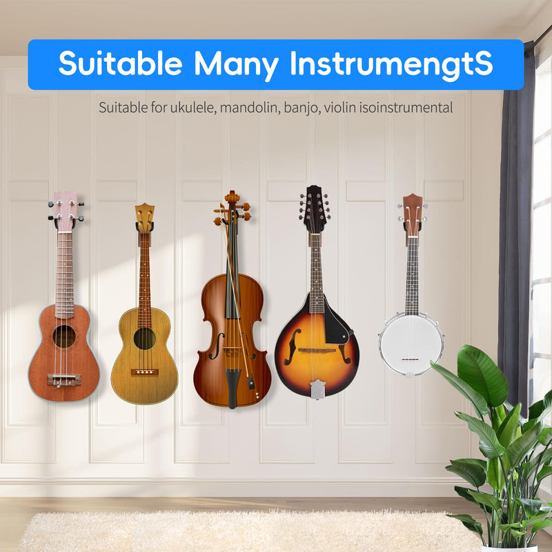 Ukulele Wall Mount,Ukulele Hanger Ukelele Stand Wall Hook for Mandolin Ukele Soprano Tenor and Baritone